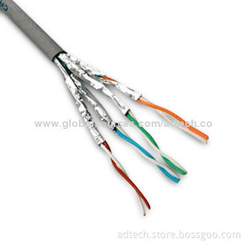 SSTP Solid 23AWG Cat6a LAN Cable, UL Mark, PVC Jacket